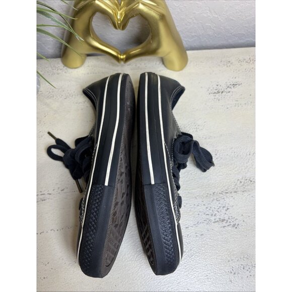 CONVERSE All-Star EUROPEAN Leather Black Low 1J858 Women's US 8.5 Men’s 6.5 - Picture 2 of 9